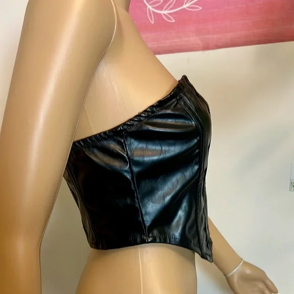 Faux leather tube top - Picture 3 of 8